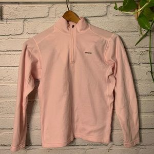 Girls Pink Patagonia 1/4 Zip Long Sleeve